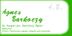 agnes barkoczy business card