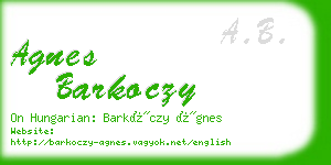 agnes barkoczy business card